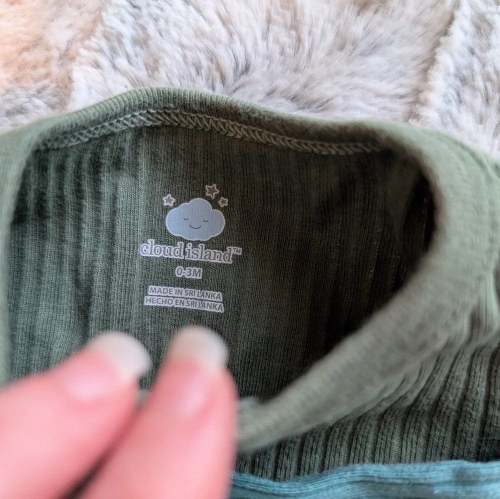 Cloud Island Ribbed Baby Rompers